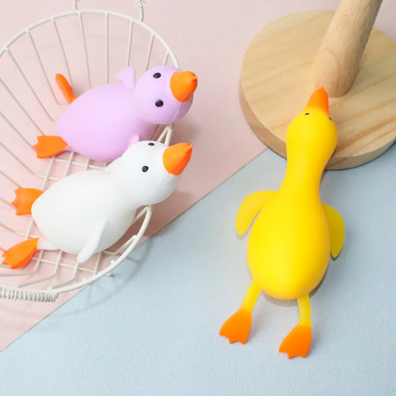 2Pcs Decompression Duck Shape Toy Antistress Cute Kawaii Animals Toy Elastic Fidget Toy Slow Rising Toy