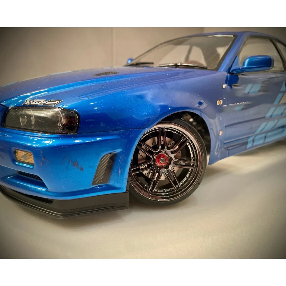 AM-4PCS Metalen Remschijf Velg Box Metal Hex Adapter 12mm voor 1/10 D4 On-Road Racing RC Auto Onderdelen, Zilver