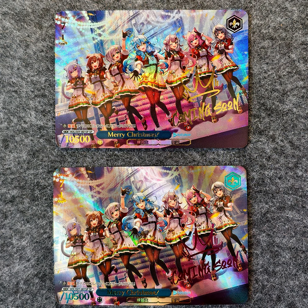 New Anime Hololive Collection Card Hoshimati Suisei Shirogane Noel Signature Card Refractive Color Rainbow Flash Child Gifts
