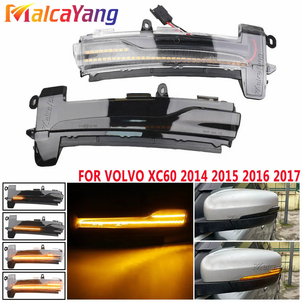

2X LED Sequential Dynamic Side Mirror Blinker Light Turn Signal Lamp For Volvo XC60 2014 2015 2016 2017 OEM#31371878 31371879