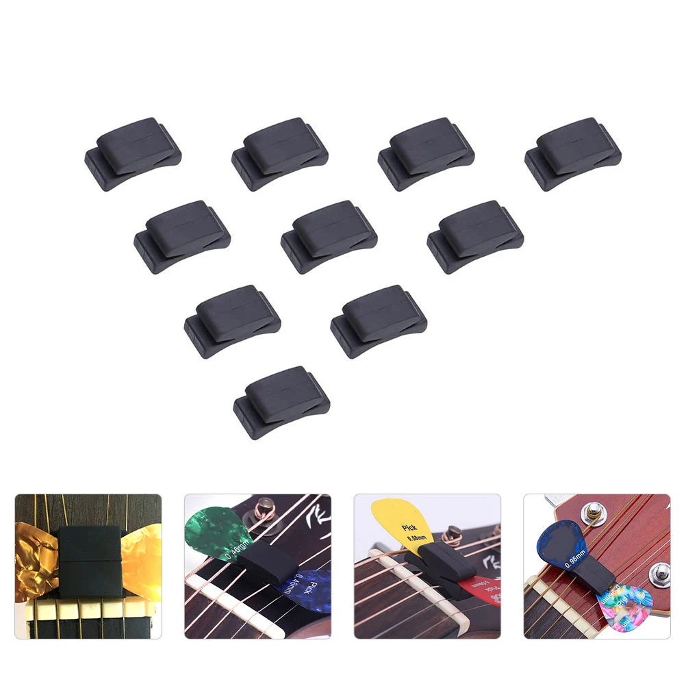 

10Pcs Guitar Rubber Holders Black Must-Have Guitar Accessories for Players