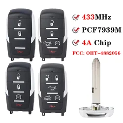 For Dodge Ram 1500 Pickup 2019 2020 2021 2022 433MHz PCF7939M HITAG AES 4A Chip OHT-4882056 Smart Remote Car Key Fob