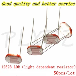 50pcs 12528 Light Dependent Resistor LDR 12MM Photoresistor Photosensitive GL12528 Photoconductive resistance