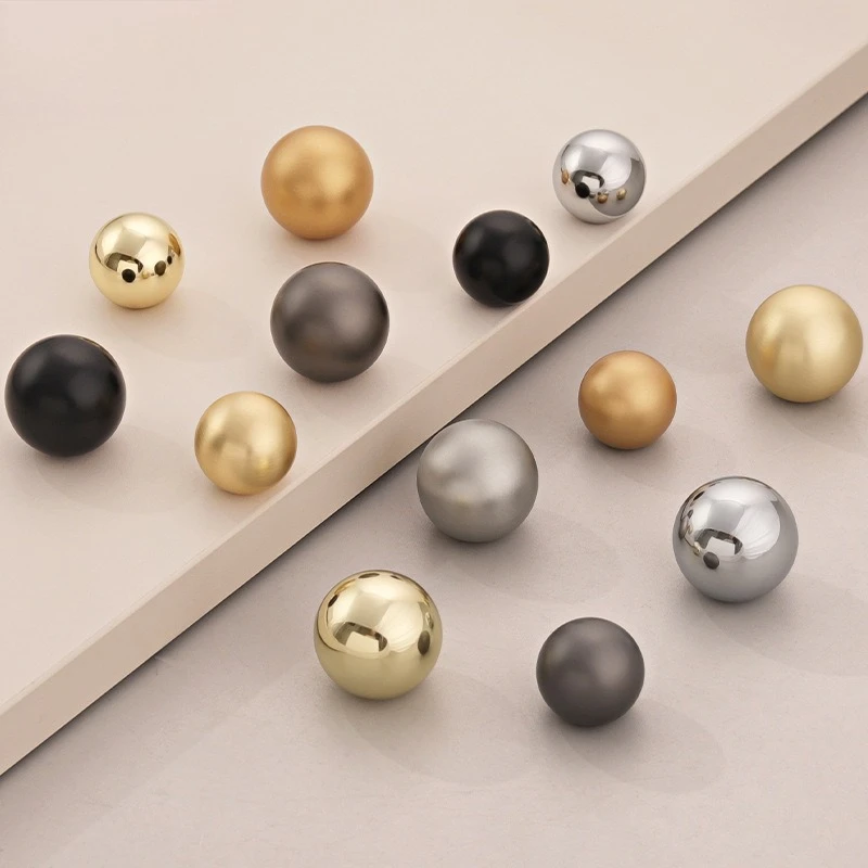 Modern Minimalist Zinc Alloy Solid Ball Cabinet Handles Creative Round Knobs Wardrobe Drawer Door Pulls Furniture Hardware