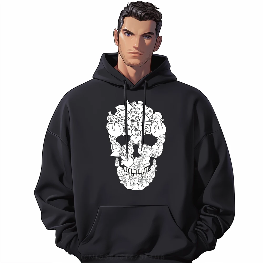 

Sketchy Snowman Skull Graphic Christmas Plain Pullover Hoodies Wholesale Men Clothes Eu Size Normal