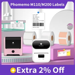 Phomemo M110 Thermal Labels for M110 Portable Labeler Printer Adhesive Sticker Paper Round/Square Labels for Business,Office,DIY