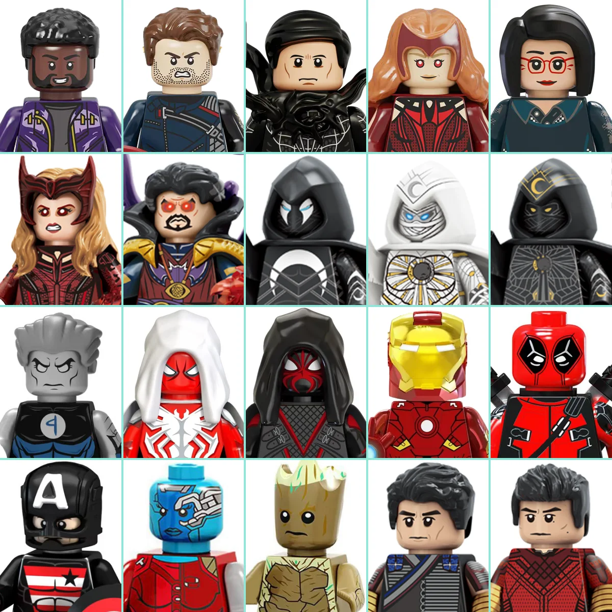 

Hot brick toys Marvel Venom Moon Knight Captain America Vul ture mini figurines Building block toy Children's party gifts