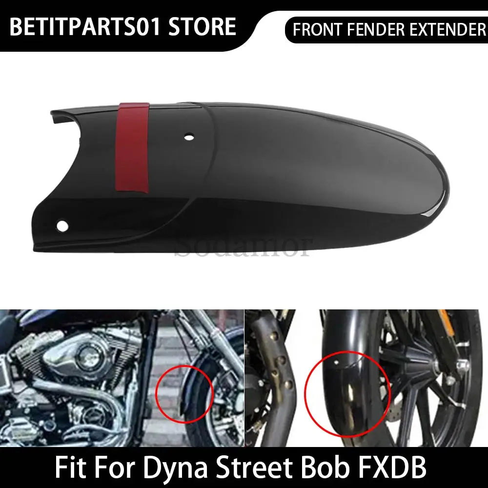 

Motorcycle Accessories 1 x Front Fender Extender Gloss Black ABS Plastic Fit For Harley Sportster Iron XL883N