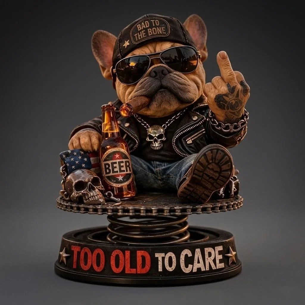Dashboard Bobblehead Grumpy Senior Resin Auto Ornament Moving Head Quirky Figurine For Car, Home Office, Gift For Men And Women