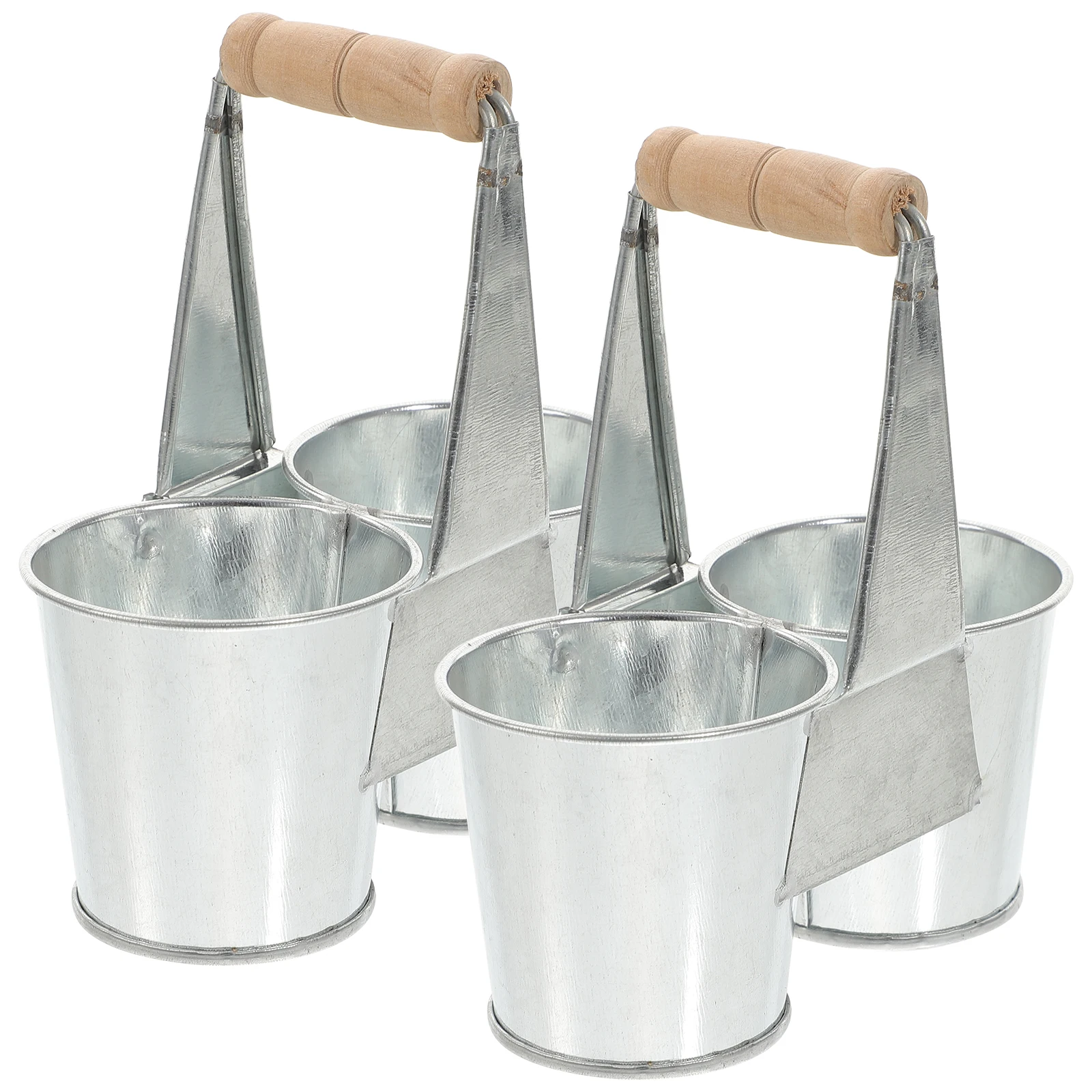 

2Pcs Retro Planters Iron Bucket Flower Vase for Indoor Plants Small Metal Flower Pot Vintage Bucket Planter Garden Supplies