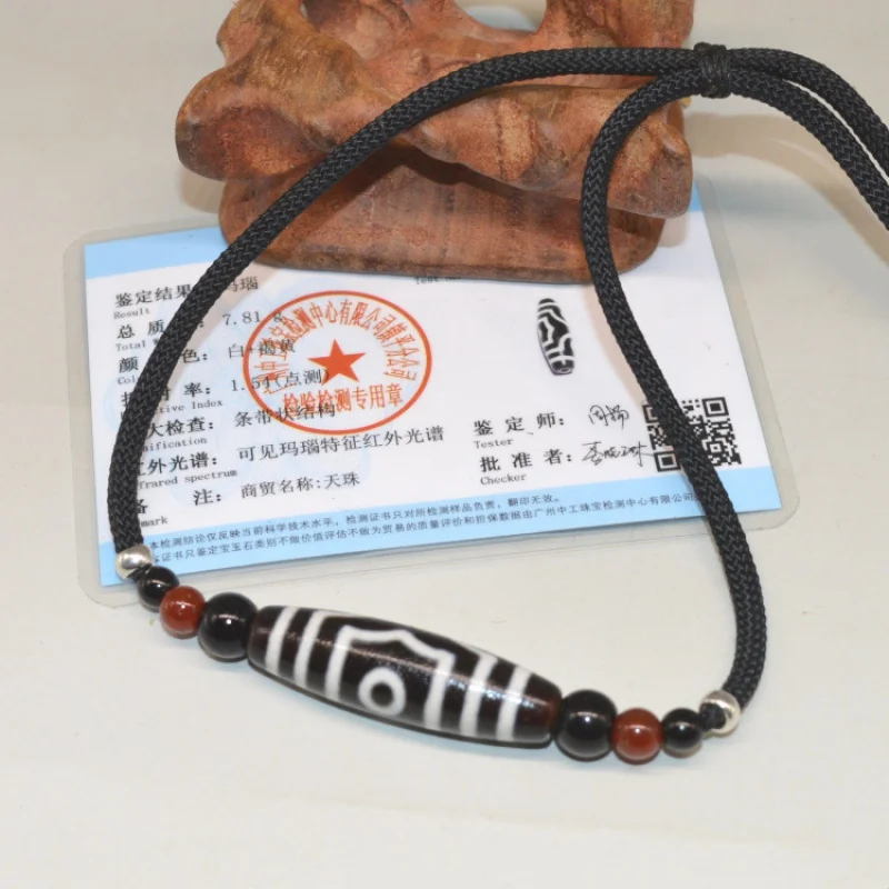 Natural Tibet Old Mine Rough Stone Agate to Pure Horizontal Band Shrinkable Bracelet Necklace