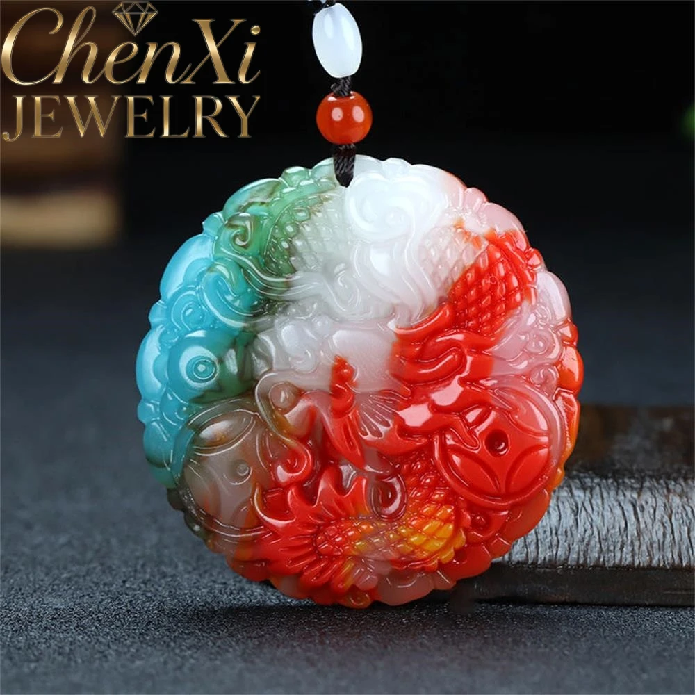 

Natural Hetian Colored Jade Dragon-Shaped Pendant Luxury Quality Fashion Fine Jewelry Exquisite Charms Popular High-End Mascots