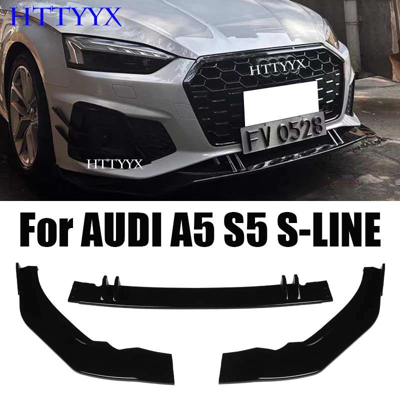 

Front Bumper Splitter Lip Diffuser Body Kit Spoiler Guard For Audi A5 S5 Sportback Coupe Cabriolet S-LINE 2019-2024 STP-Style