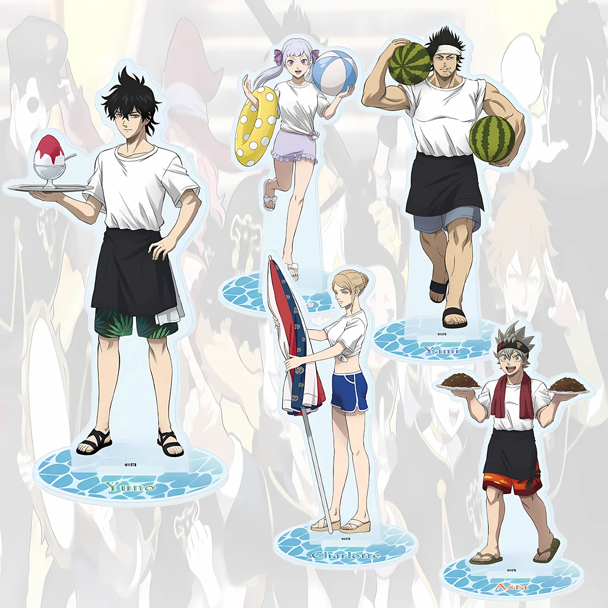 Anime Black Clover New Arrival 5cm HD Acrylic Stand Asta Yuno Noelle Desktop Decor Carnival Gift Collectible keychain