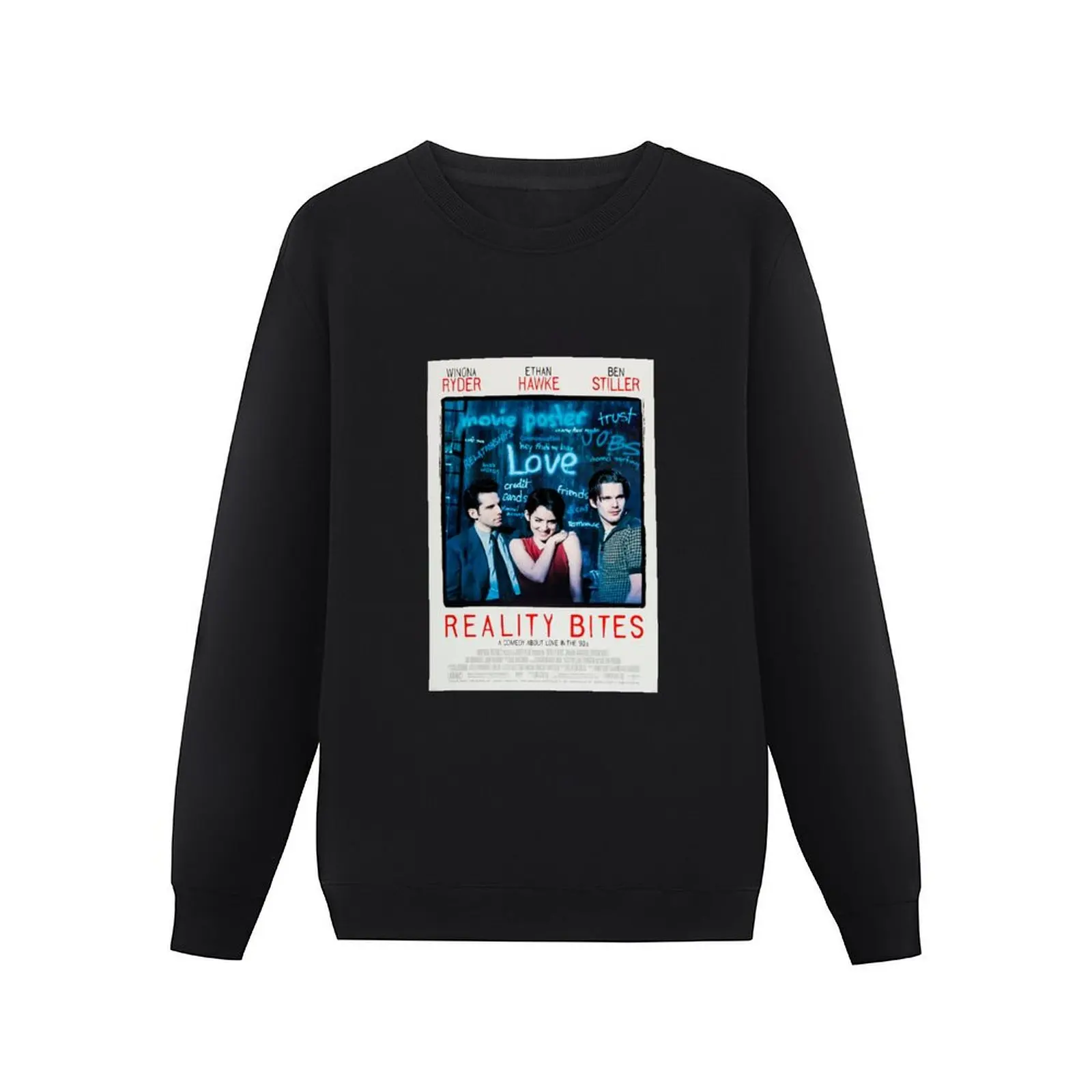 Reality bites poster Winona Ryder, Ethan Hawke 90s movie Pullover Hoodie male clothes hooded sweatshirt for men