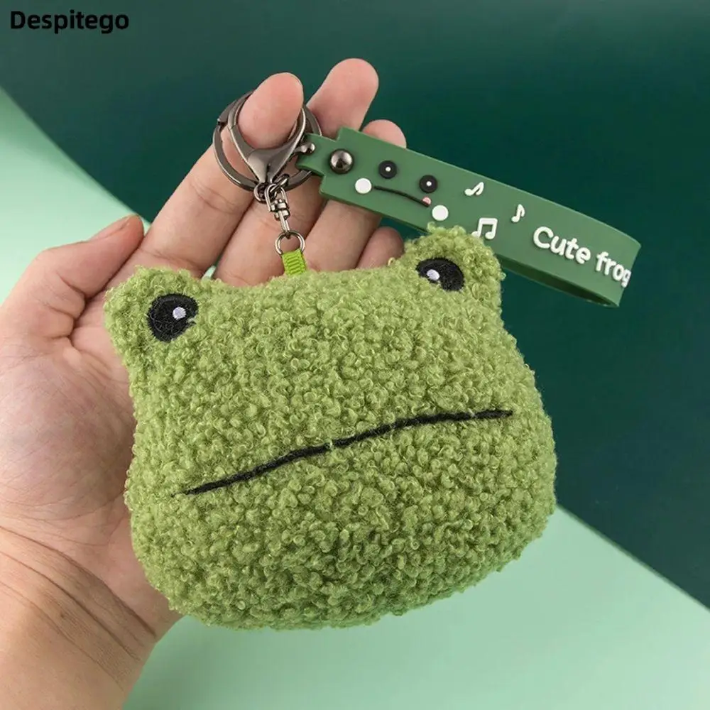 Frog Plush Keychain Mini Kawaii Girl Gifts Pendant Couple Gift Charm Zipper Coin Bag Ladies Small Wallet Earphone Storage Bag