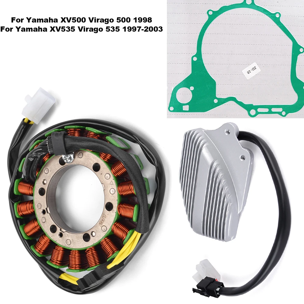 Motocykl Magneto stojan prostownika zestaw uszczelek dla Yamaha XV500 Virago 500 1998 XV535 Virago 535 1997-2003