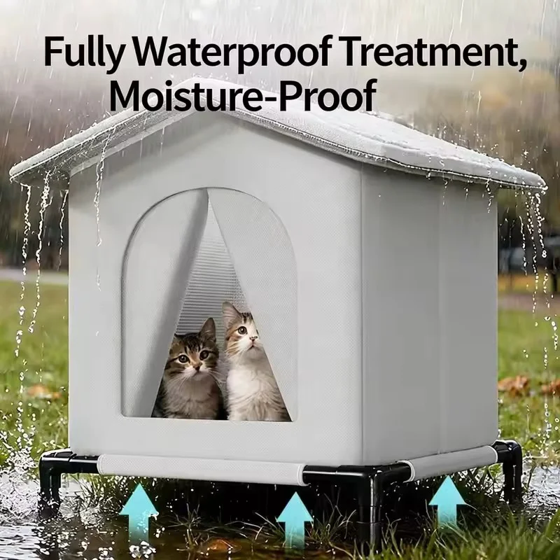 Waterproof Outdoor Stray Cat Dog House Winter Warm Foldable Washable Pet Cave Sleeping Bed For Small Dogs Puppy Outdoor Shelter - view 2