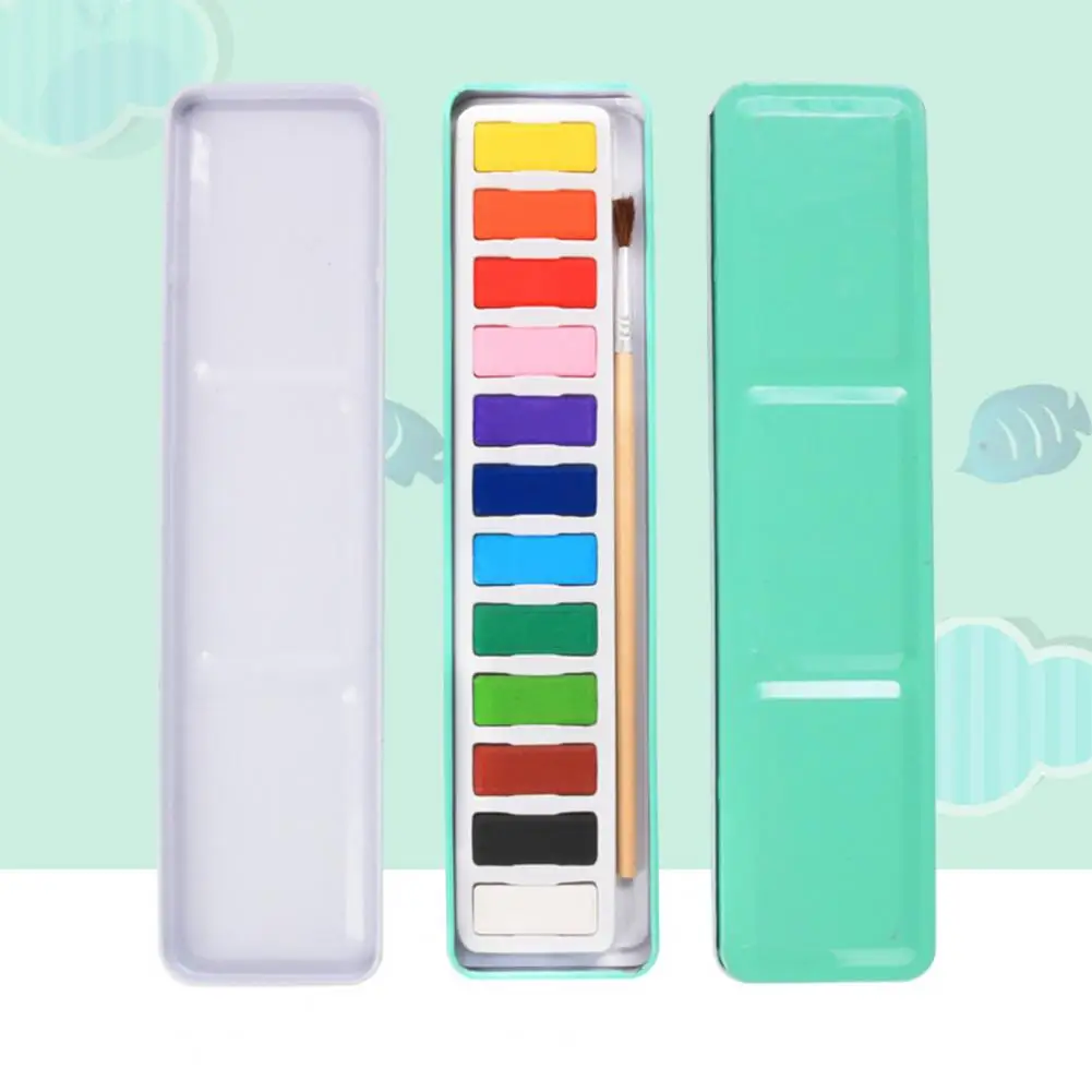 Aquarelverfset voor beginners Levendige aquarelverfkleuren Draagbare aquarelverfset met penseel 12 kleuren voor kinderen