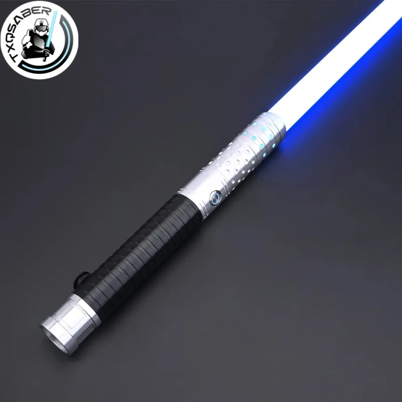 TXQSABER Heavy Dueling Lightsaber Smooth Swing 16 Sounds 12 Colors Changing Metal Hilt Blaster Force  Sword Cosplay Toys