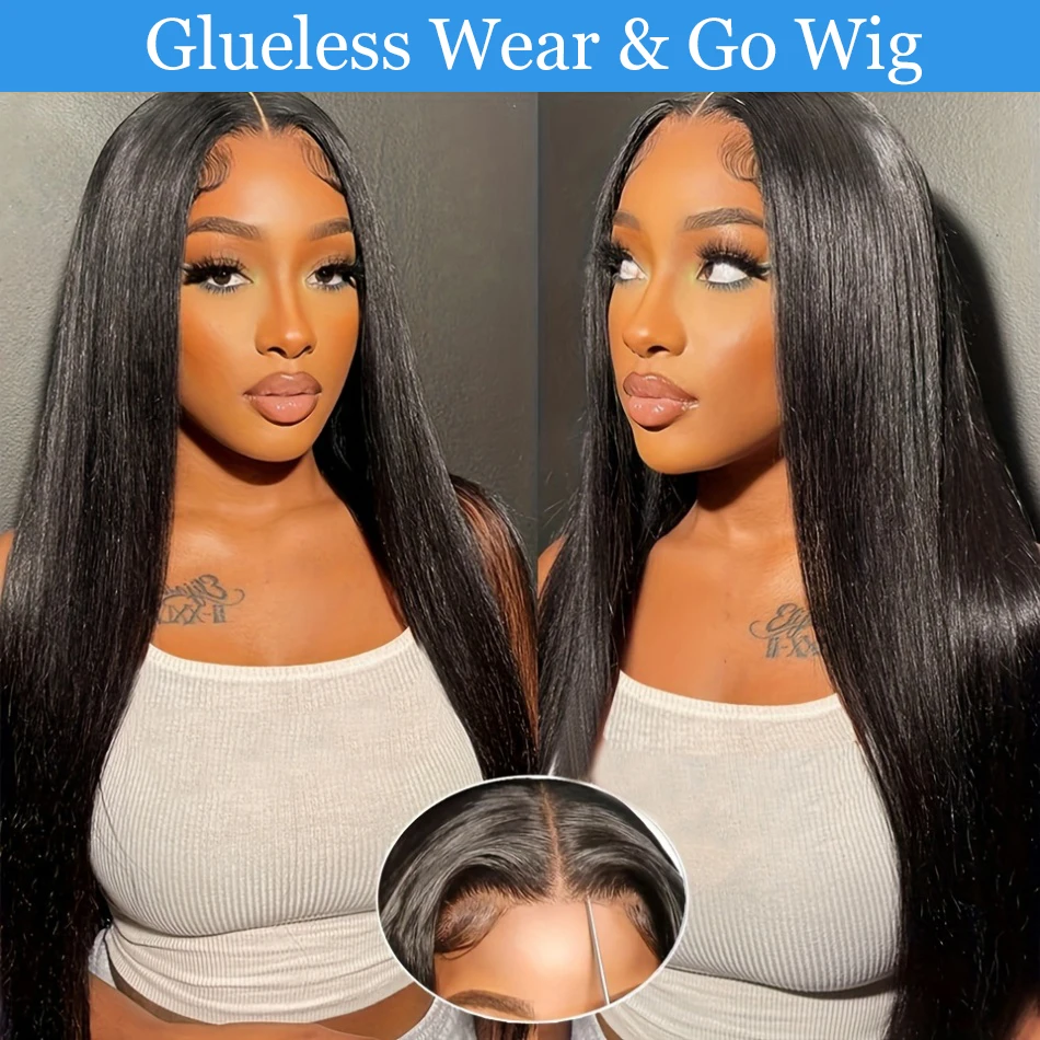 Glueless Bone Straight Lace Frontal Wig Human Hair 100% Natural 30 38 inch 5X5 Cheap Brazilian Remy Pre plucked Wigs For Women