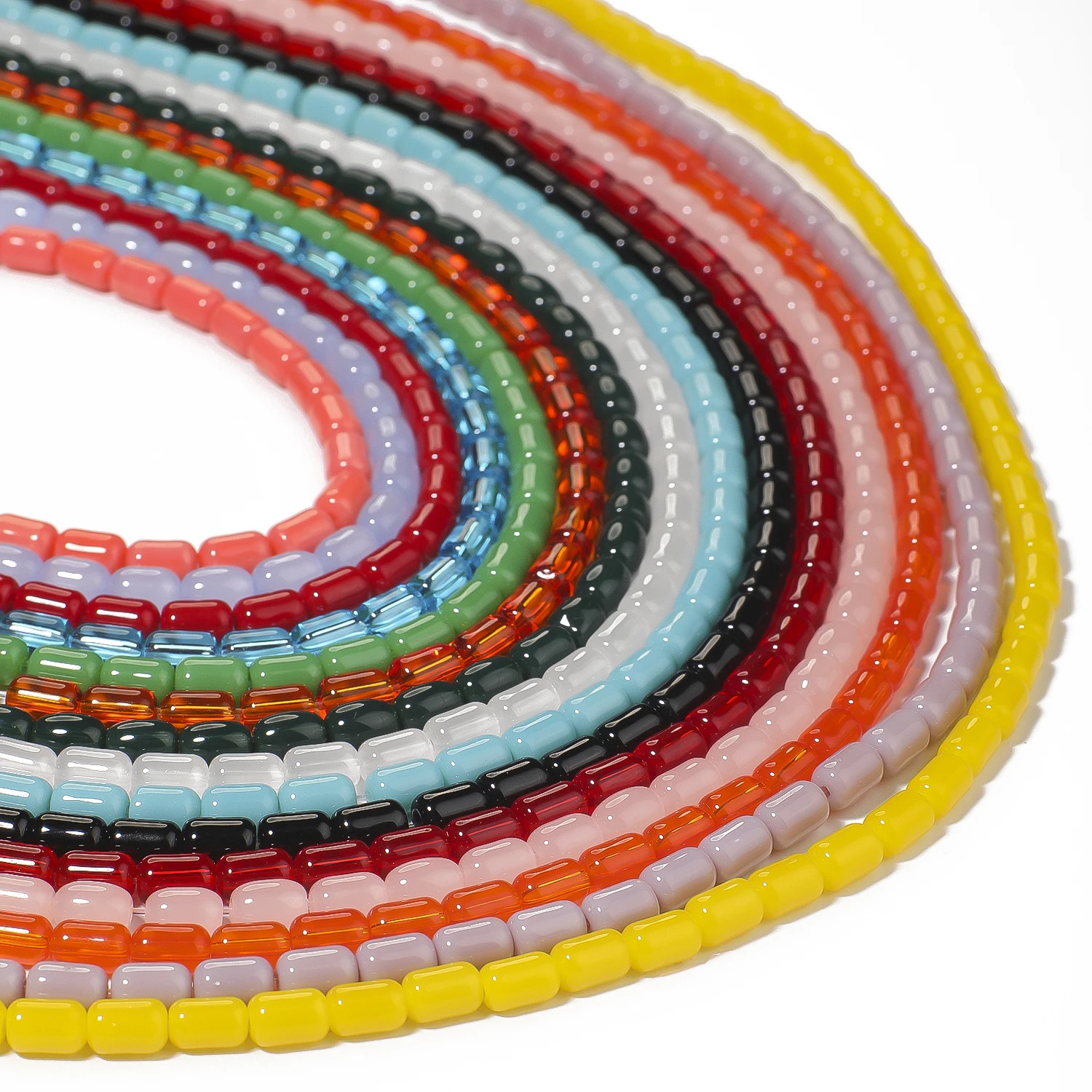 4 x 6 mm bunte zylindrische Porzellan-Kristall-Quarzperlen, glatte, einfarbige Glasperlen für handgefertigte DIY-Armband-Anhänger – Detail 20