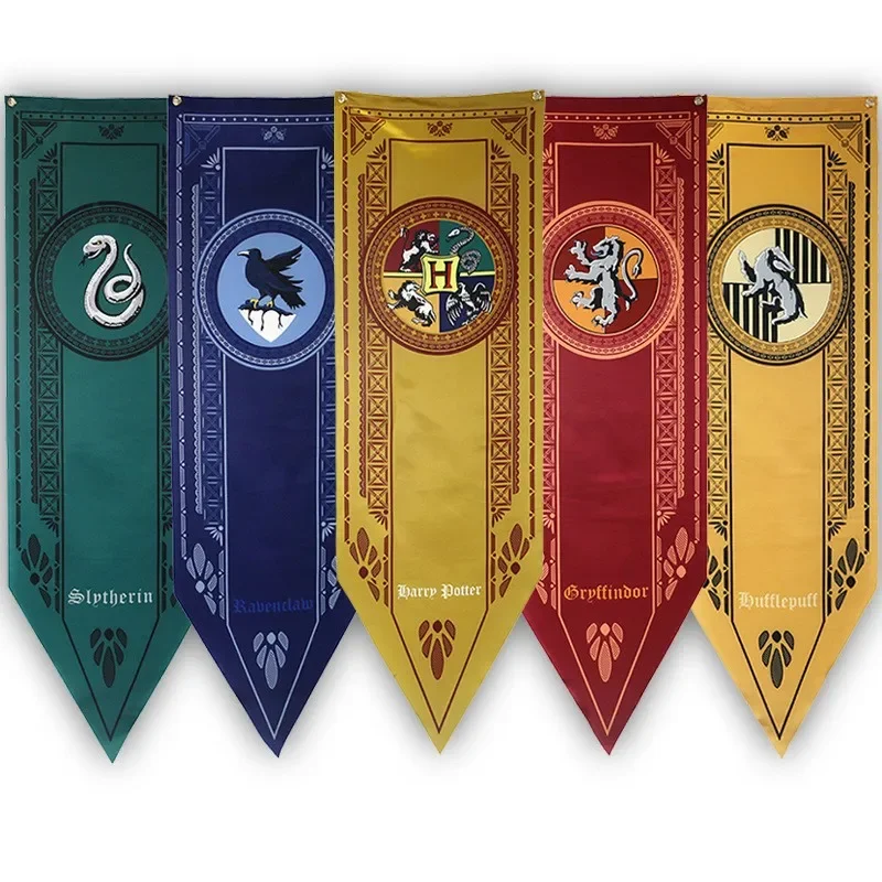 Harries Potters Magic School Banner Flag 45x150cm Party Decoration Hanging Painting Action Figure Toys Kids Gift 2024