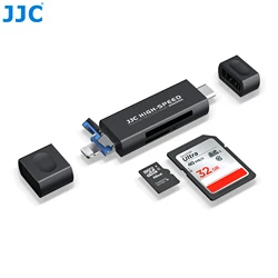 JJC MicroSD 메모리 카드 리더 어댑터, USB 3.0, 2.0 A 타입, 라이트닝, USB 3.0 C 타입 포트, 아이폰 맥북 노트북용