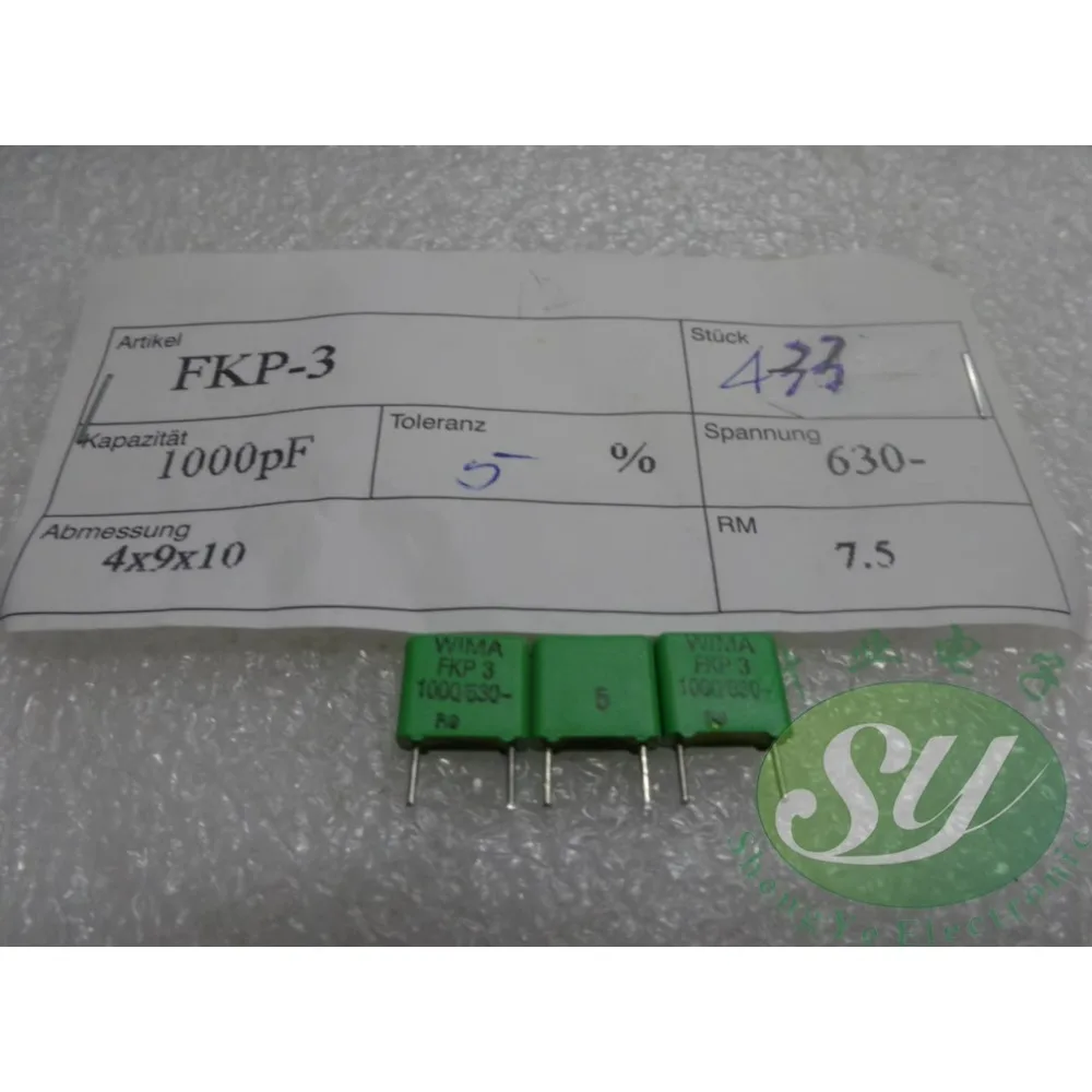 

10PCS FKP3 0.001uF/630V 1.0nf 1000pf 1n0 102 Brand new 8mm film capacitor