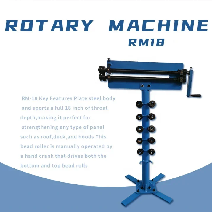 Huaju Industrial RM18 18Ga Mild Steel Plate Hand Rotary Bender Rolling Tool Manual Bead Roller Machine