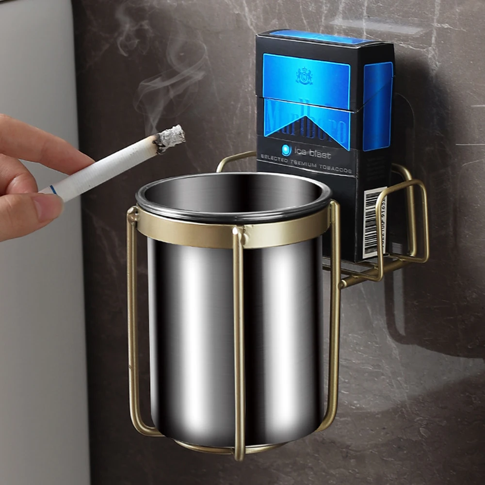 Ashtrays Wall Mounted Cigarettes Weed Ashtrays Waterproof Cigarette Bin Ashtray with Storage Grid for Home Bedroom Toilet