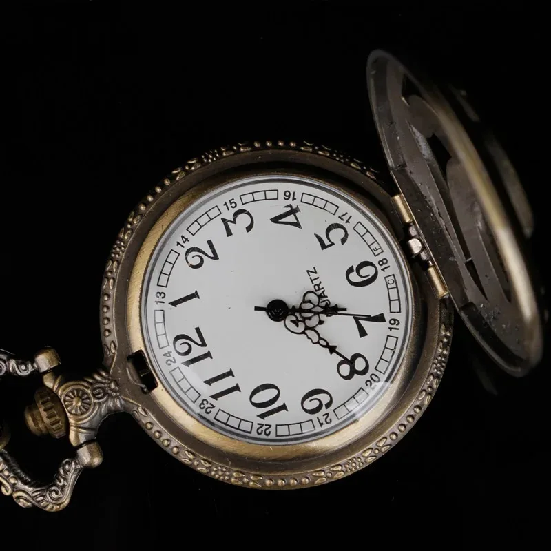 독 뱀 중공 조각 된 골동품 석영 주머니 시계 빈티지 Fob 체인 목걸이 팔찌 펜던트 시계 남자 최고의 선물