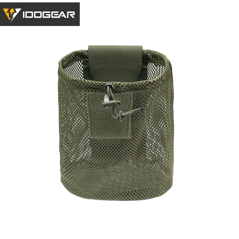 IDOGEAR Tactical MOLLE Mesh Dump Pouch Drop Pouch Foldable Mag Recycling Holder 3595