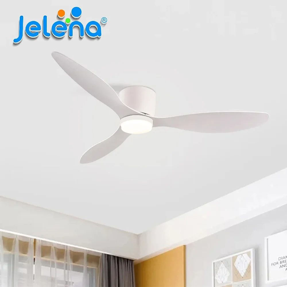 Jelena – ventilateur de plafond domestique au sol bas, avec lumière LED, grand ventilateur, cuisine, salon, décoratif, minimaliste, électrique