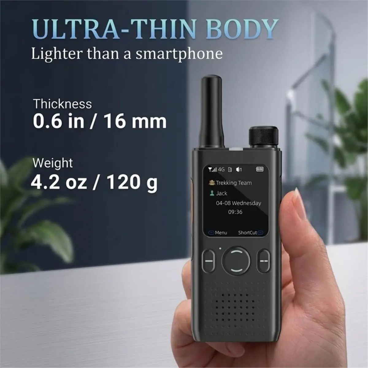 L70A AT1 업그레이드된 5G POC 무전기, 무제한 거리 전국 인터콤, 2200mAh 양방향 무전기 (하이킹 캠핑용, 블랙)