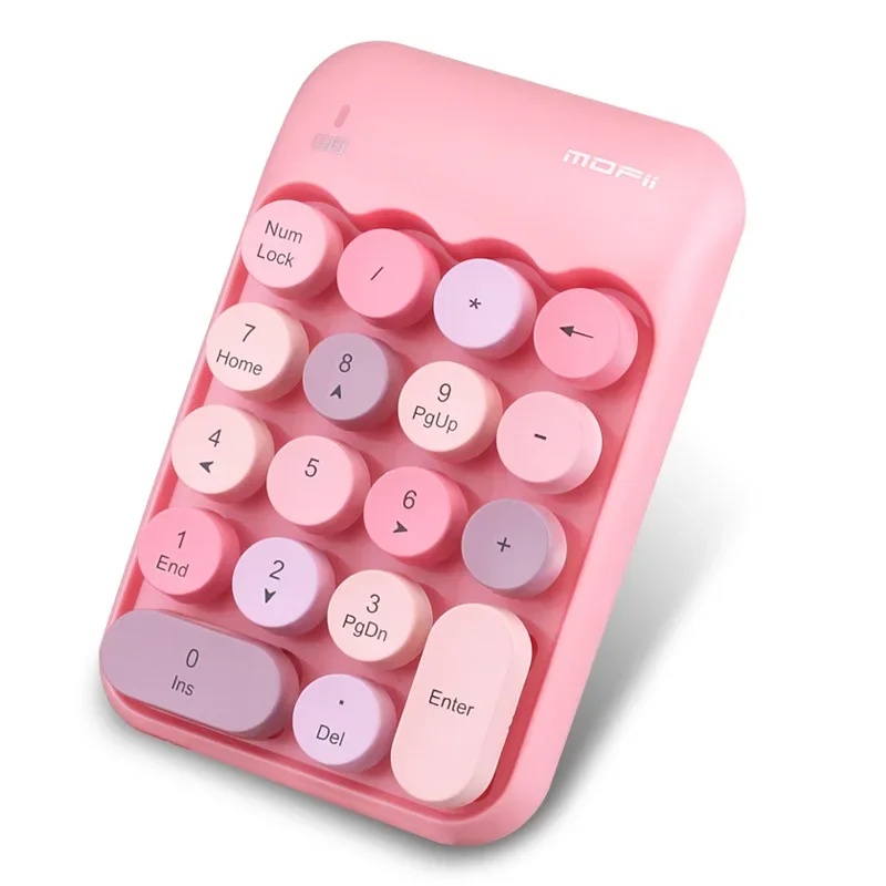 Vintage Colorful Wireless Keyboard 2.4G Digital Finance Mini Keyboard Numeric Keypad With Hat For Financial Use