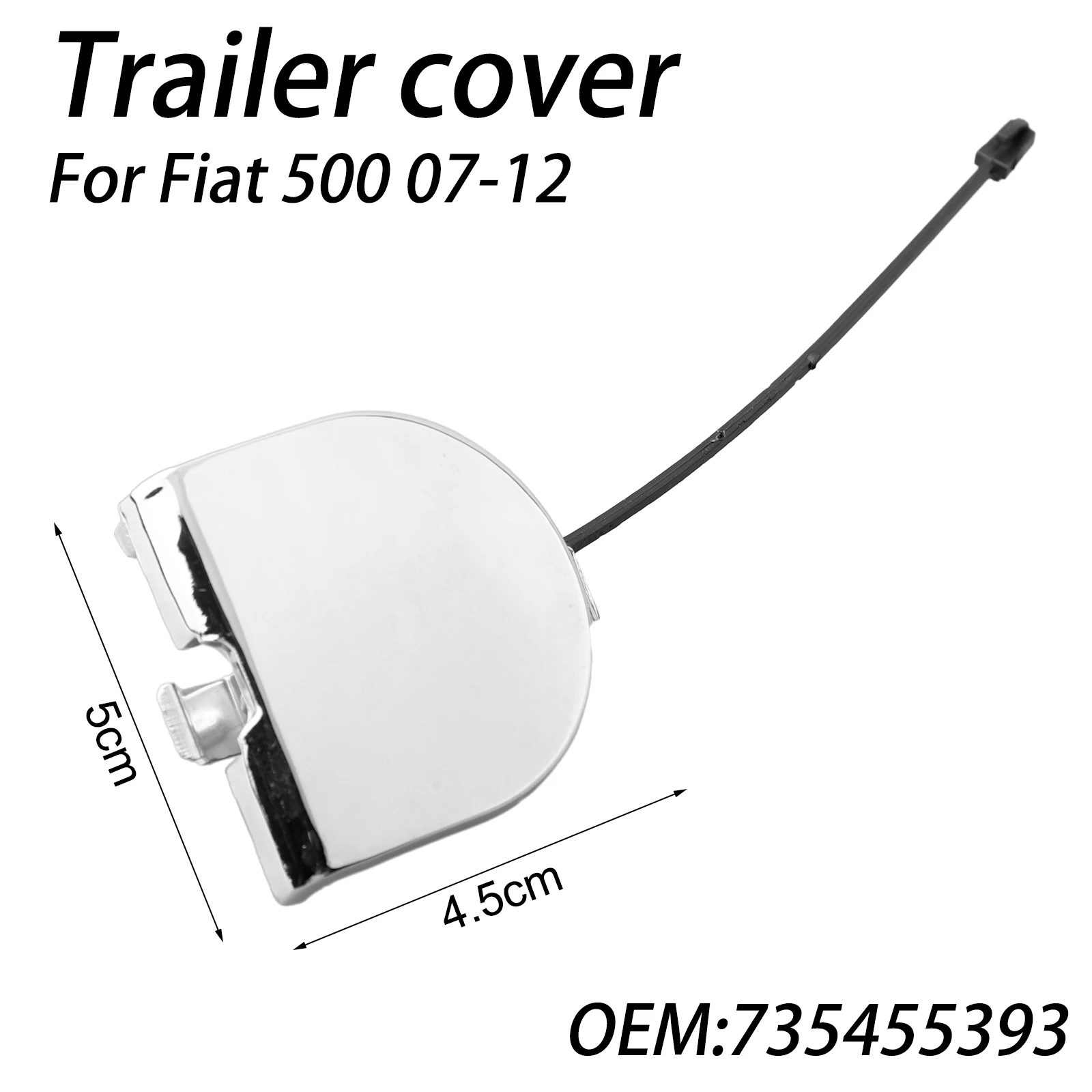 

1pc New Chrome Trailer Cover Car Rear Bumper Towing Eye Cap Suitable For 2007-2012 #735455393 Exterior Accessories