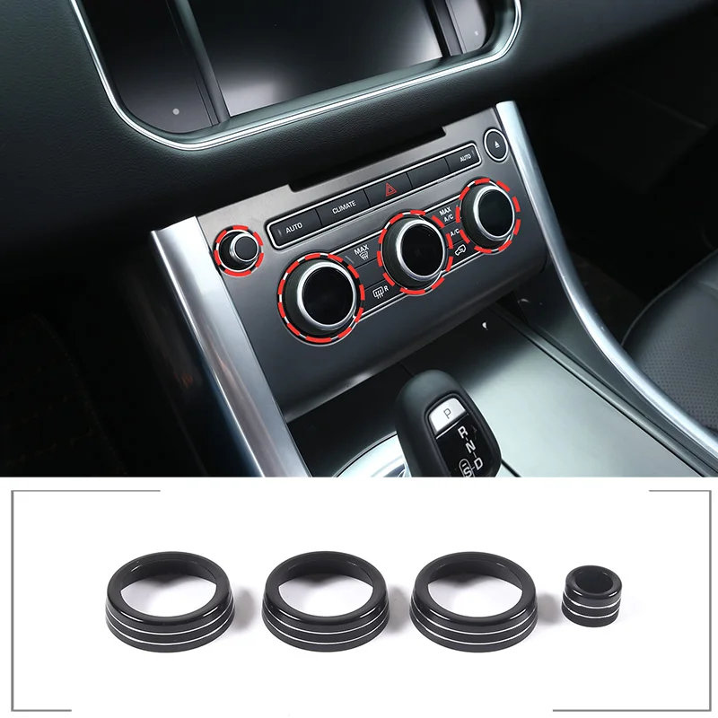 

For 2014-2017 Range Rover Sport Aluminum Alloy Black Car Air Conditioner Volume Knob Cover Sticker Car Interior Accessories