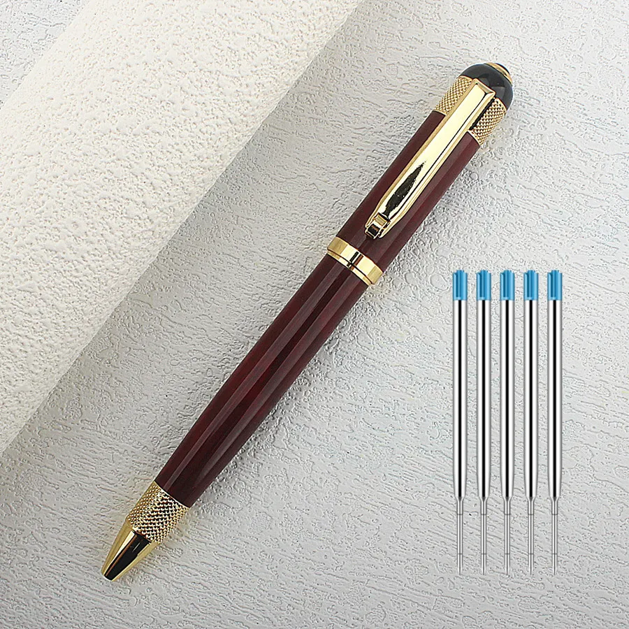 1 PCS Premium Metal Ballpoint Pen, Retractable Signature Pen Crest Style Metal Housing Black Ink Medium Point 0.7mm