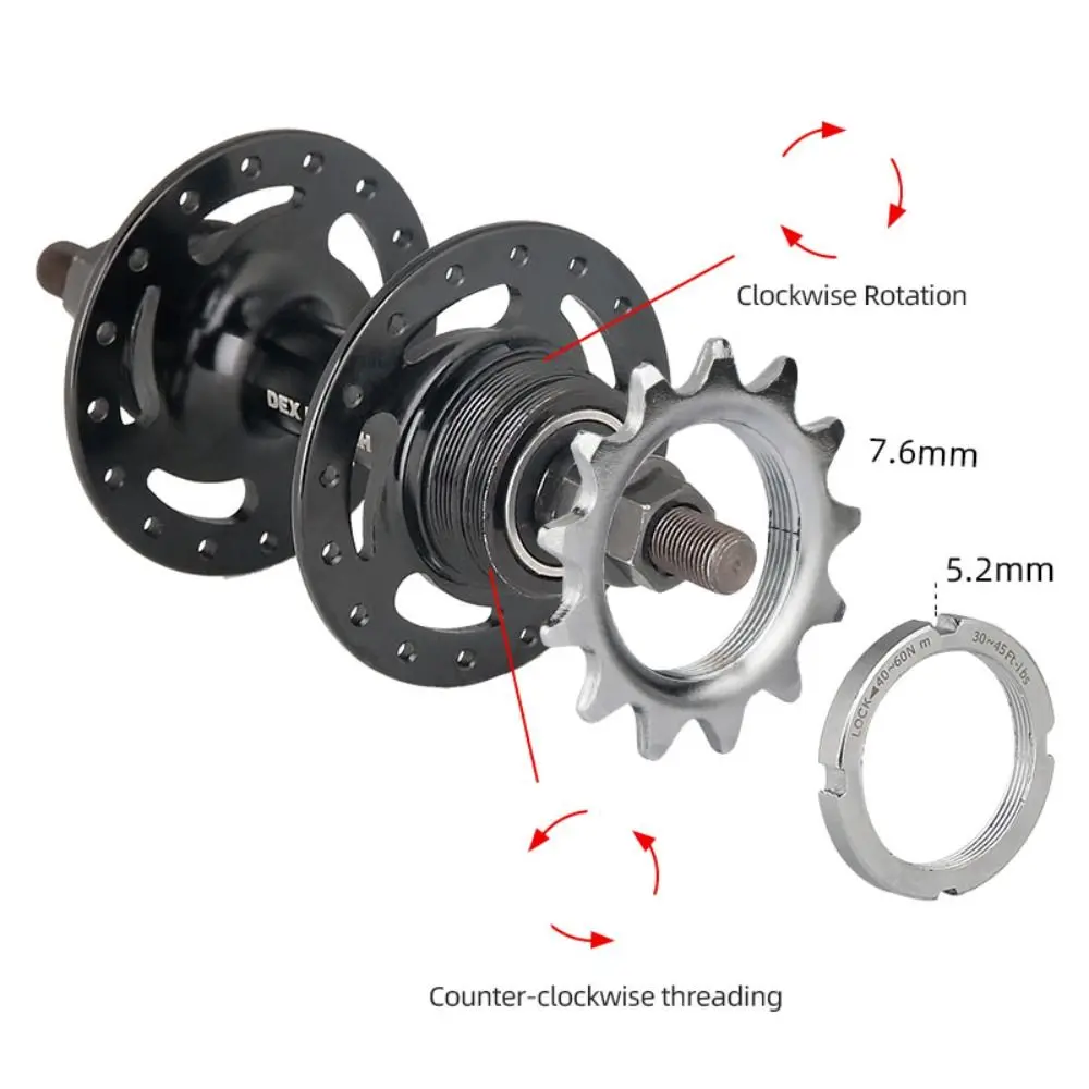 

13T 14T 15T 16T 17T 18T Bicycle Freewheel Threaded Lock Rings Hub Locking Bike Wheel Cogs 1 Speed Carbon Steel