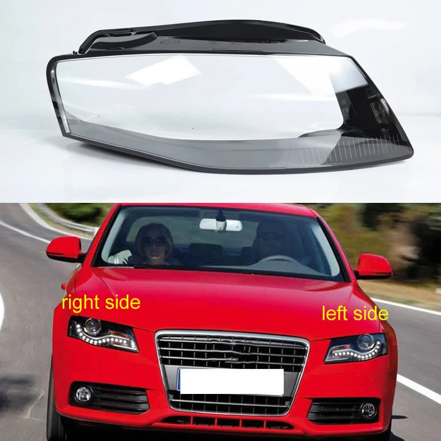 

For Audi A4 A4L B8 2009 2010 2011 2012 Headlight Lamp Shade Special Transparent Lampshade Shell Headlamps Cover Plexiglass