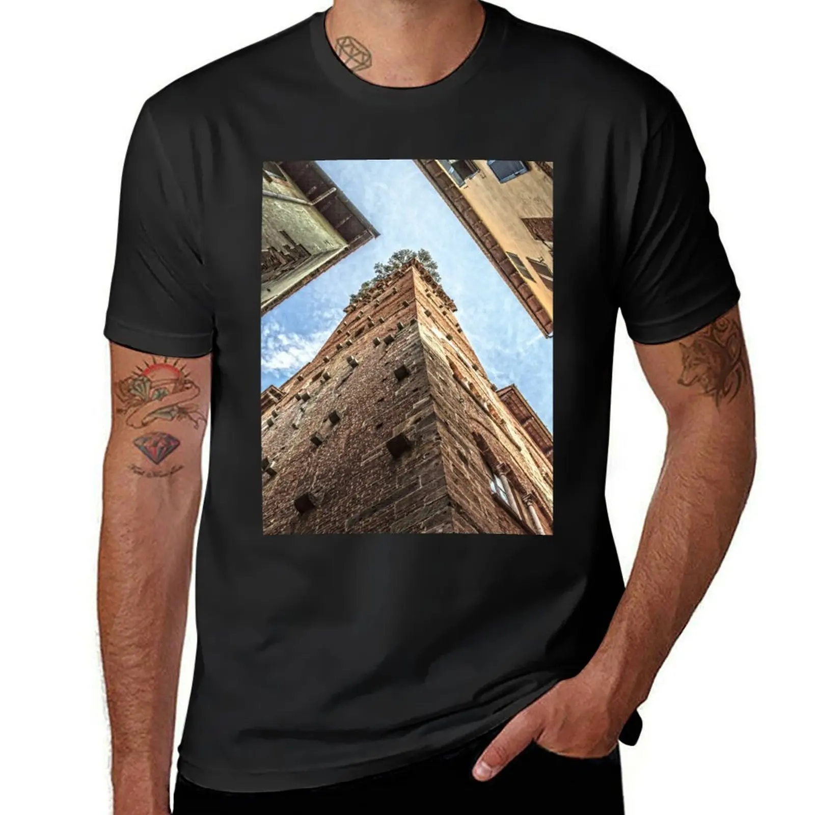 Torre Guinigi Lucca T-Shirt boys whites funnys sweat quick-drying black t shirts for men