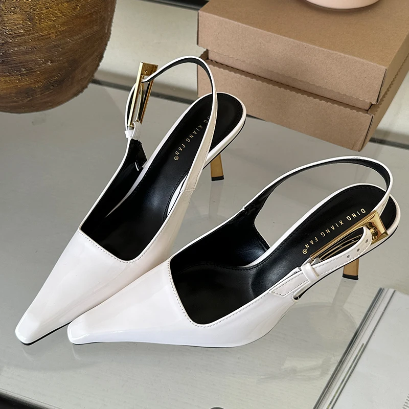 2024 Women Shoes Pumps Sandals Spring Fashion Pointed Toe Slingbacks Female Footwear Summer Ladies Shallow Shoes High Heels