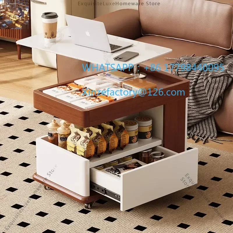 طاولة جانبية متحركة متعددة الوظائف قابلة للتخصيص، عربة رفع طاولة القهوة، غرفة المعيشة، شقة منزلية صغيرة، طاولة شاي Creati #1