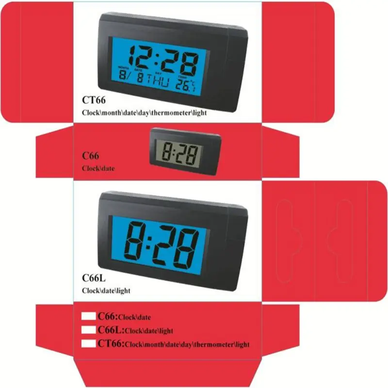 Calendario del misuratore di temperatura Auto termometro per Auto orologio digitale Automobile LED Gauge resistente alle alte Temperature