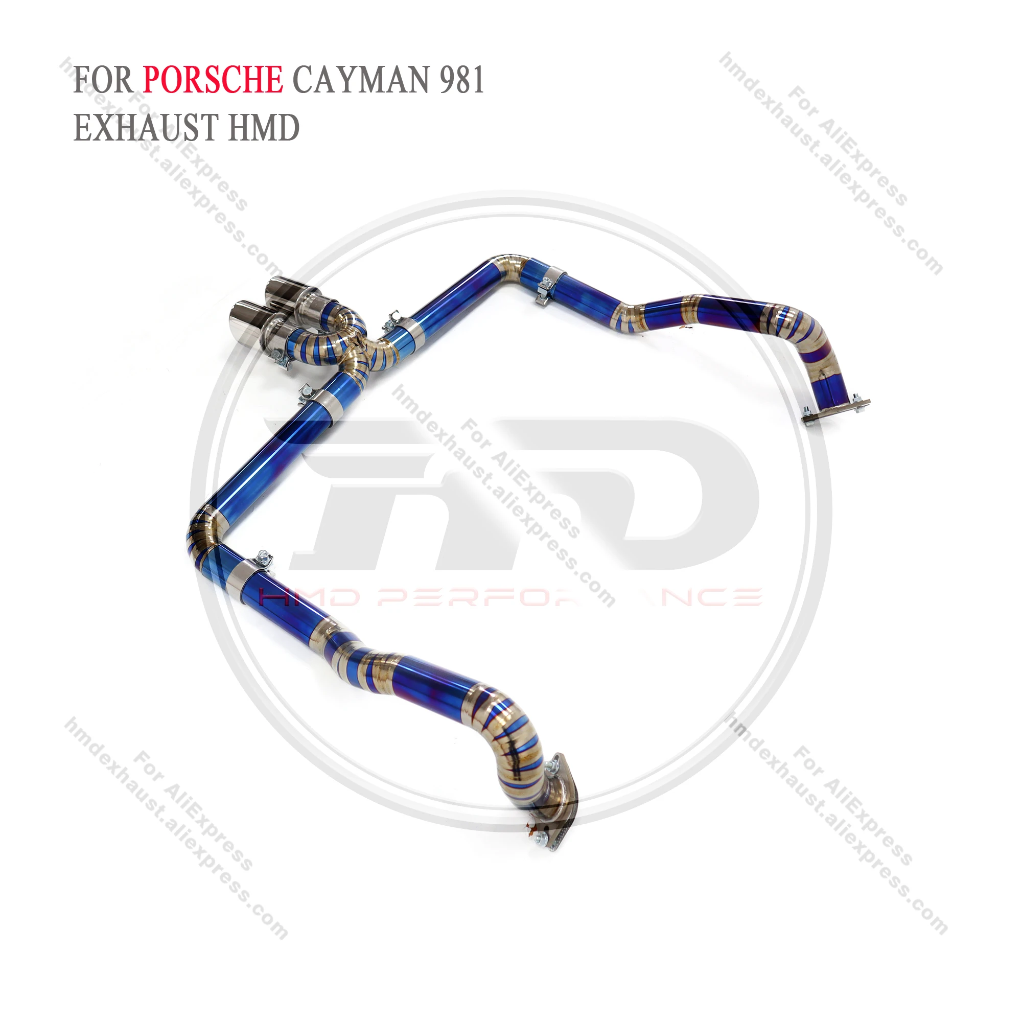 HMD Exhaust System Titanium Catback for Porsche Cayman Boxster 981 2.7L 3.4L 3.8L Without Valve Straight Pipe