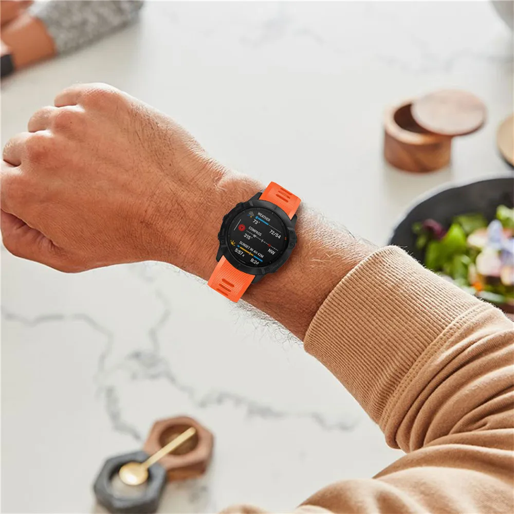 BEHUA QuickFit 26mm 22mm Silikonarmband für Garmin Fenix E 8 7X 7 6 6X/Epix Pro Gen 2 51mm 47mm/Tactix Uhrenarmband Zubehör – Detail 30