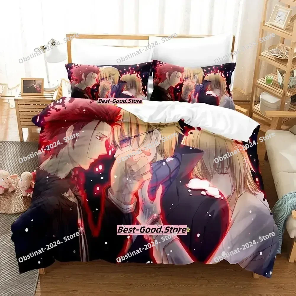 Anime K project Mikoto Suoh No Blood! No Bone! No Ash! Bedding Set Printed With Pillowcase Bed Duvet Cover Queen Super King Size