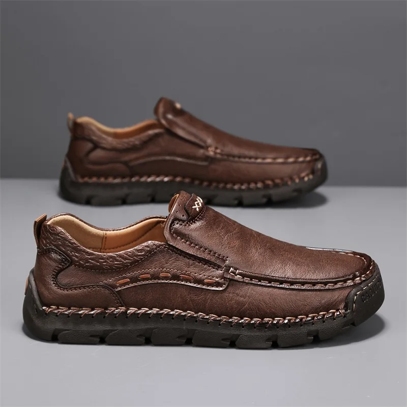 Mocassins en cuir pour hommes, chaussures provoqué décontractées, chaussures de créateur de luxe, conduite, affaires, grande taille 38-48