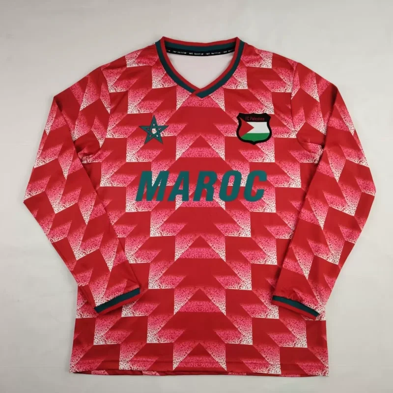 2026-27 New Customized Four Season 3D Printed Quick Drying Sports Long Sleeved T-shirt for Palestinian Fans, Parent-child Outfit
